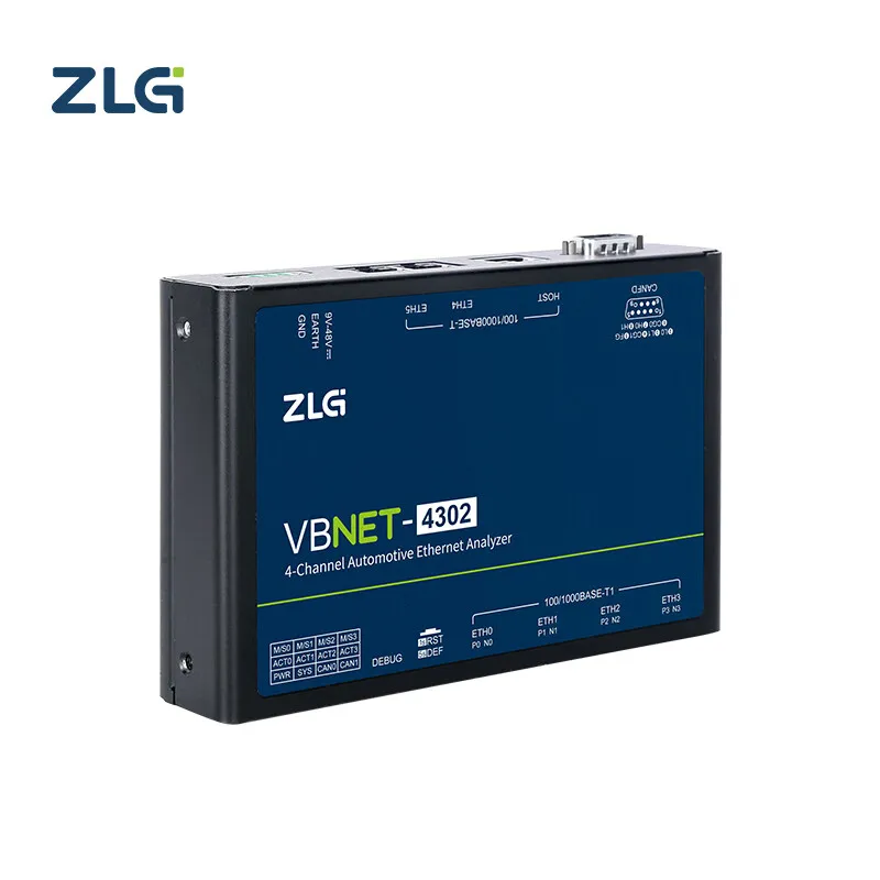 ZLG VBNET-4302 4-channel Multi-functional Gigabit Automotive Ethernet Analyzer  2-channel CANFD 4-channel 100/1000BAST-T1