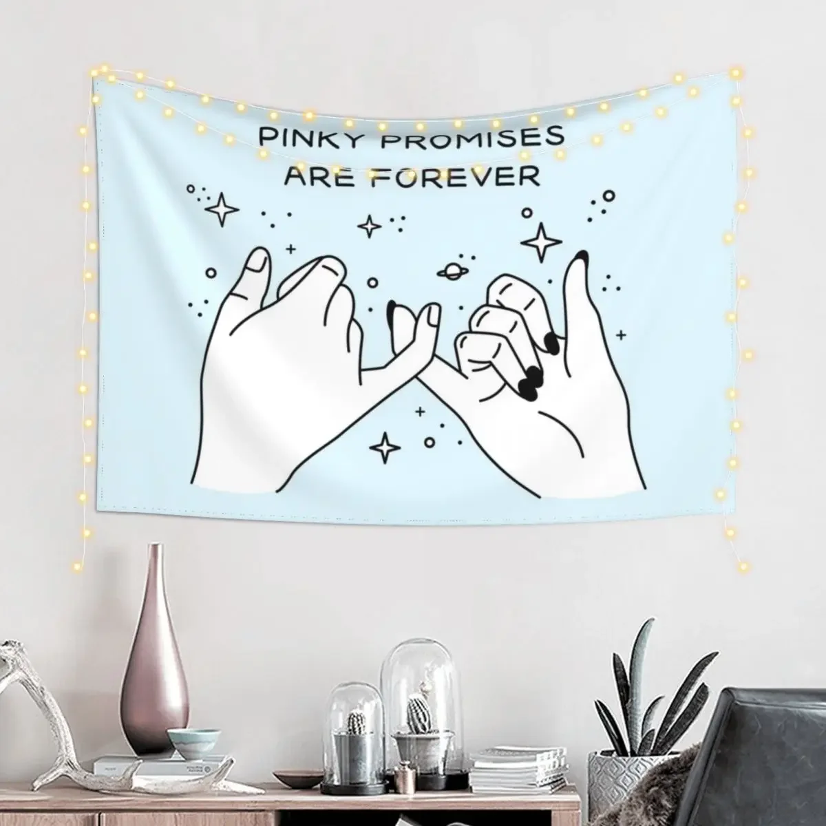 Pinky Promises Are Forever Tapestry Decorations For Room Wall Hanging House Decor Bed Room Decoration Tapestry