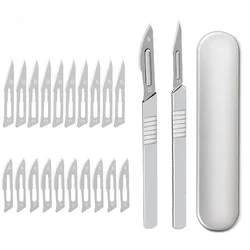 11# 23# Carbon Steel Carving Metal Scalpel Blades Handle Scalpel DIY Cutting Repair Animal Surgical Knife Tool Kits Box Non Slip