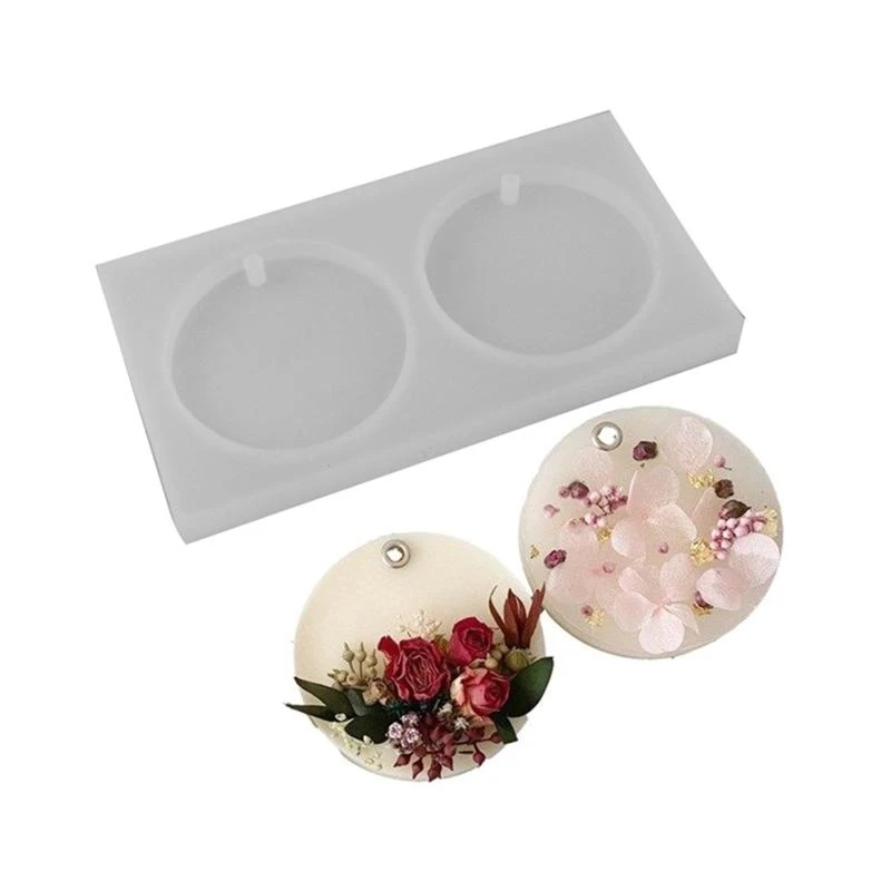 

Multicolor Gypsum Silicone Mold Solid Aromathe Handmade Soap Pendant Ornament Mold Diy Circle Plaster Listing Mold