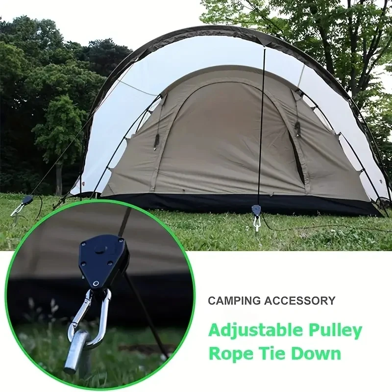 

2/4pcs Adjustable Camping Wind Rope Pulley Tie Downs Mountaineering Buckles for Outdoor Tents and Canopies Camping Equipment