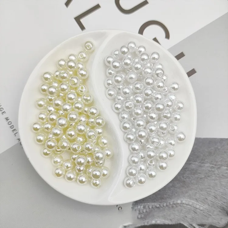 3-20mm ABS Imitation Pearl Ivory Pearl Beads with Hole Craft Bead Acrylic Loose Pearls for DIY Bracelet Sew Craft  Making - view 6