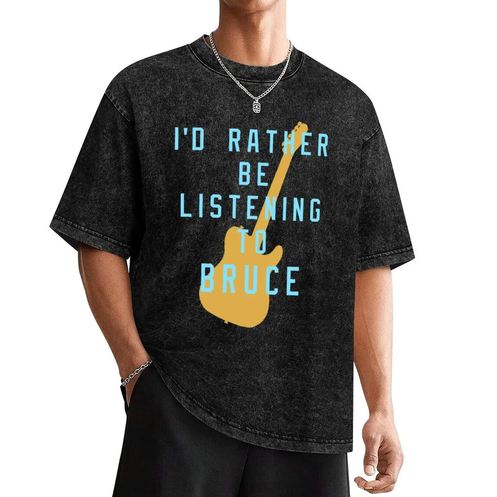 I_d Rather Be Listening to Bruce Fitted Scoop T-Shirt essential t shirt oversized t shirt tops mens graphic t-shirts funny