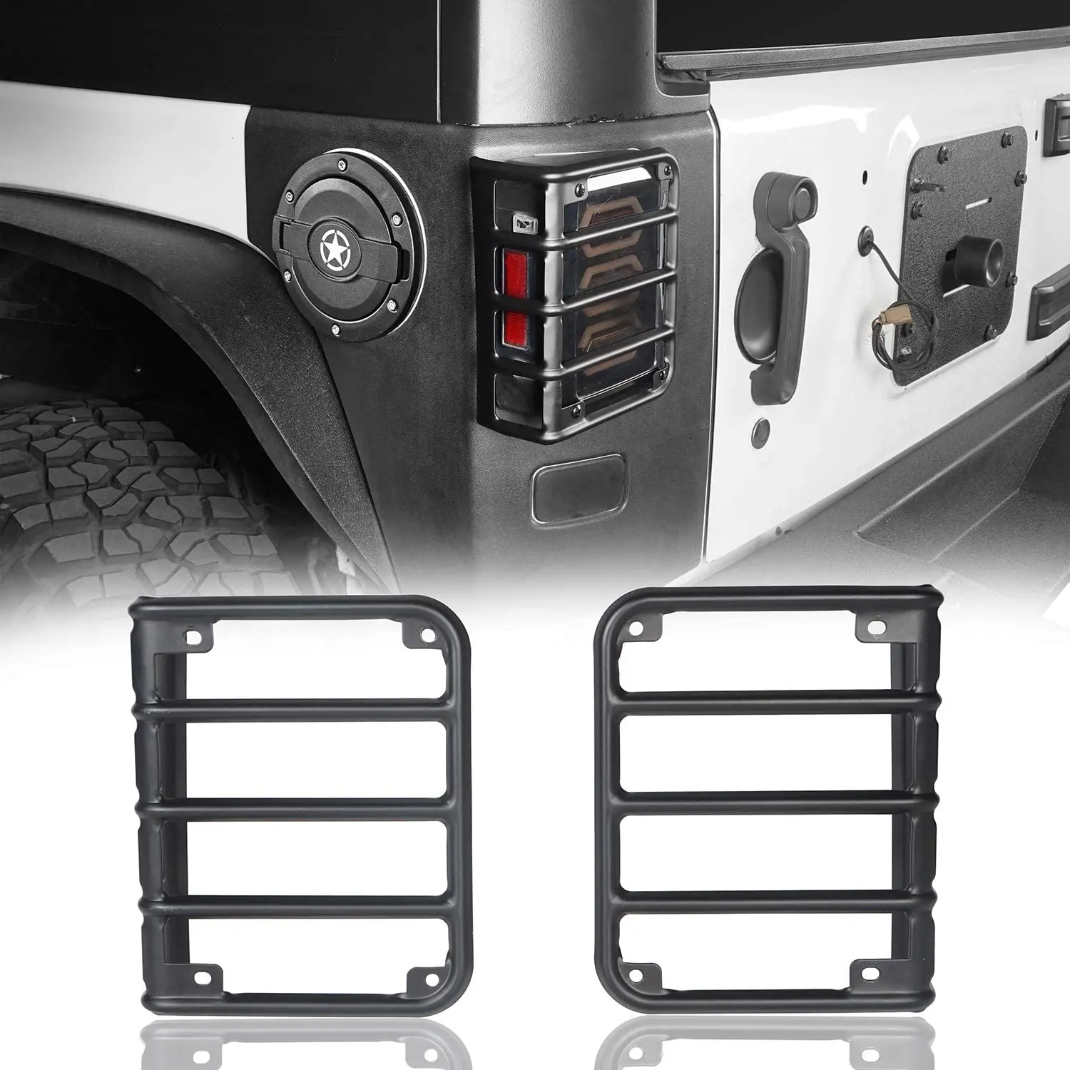 

Car Rear Tail Light Guard for Jeep Wrangler JK Unlimited 2007-2017 Metal Taillight Cover Protecter Lamp Hood