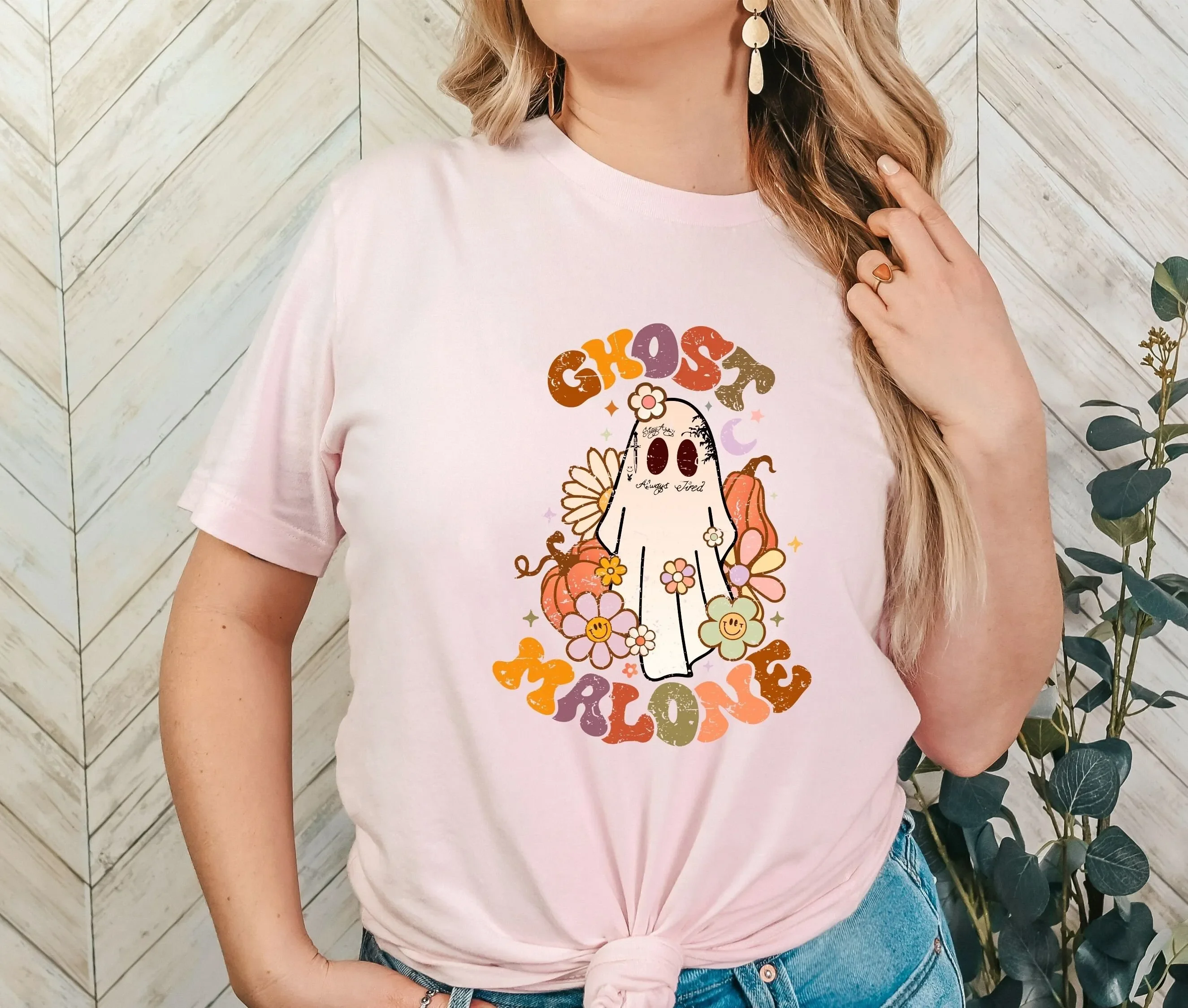 Ghost Malone T Shirt Cute Halloween Funny for Women