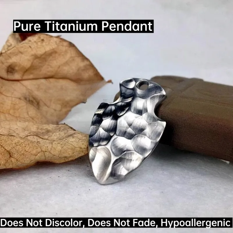 New Solid Pure Titanium Pendant Necklace with 3mm Wide Square Box Chain and Bead Chain, Fashion Arrow Pendant · Gift for Men