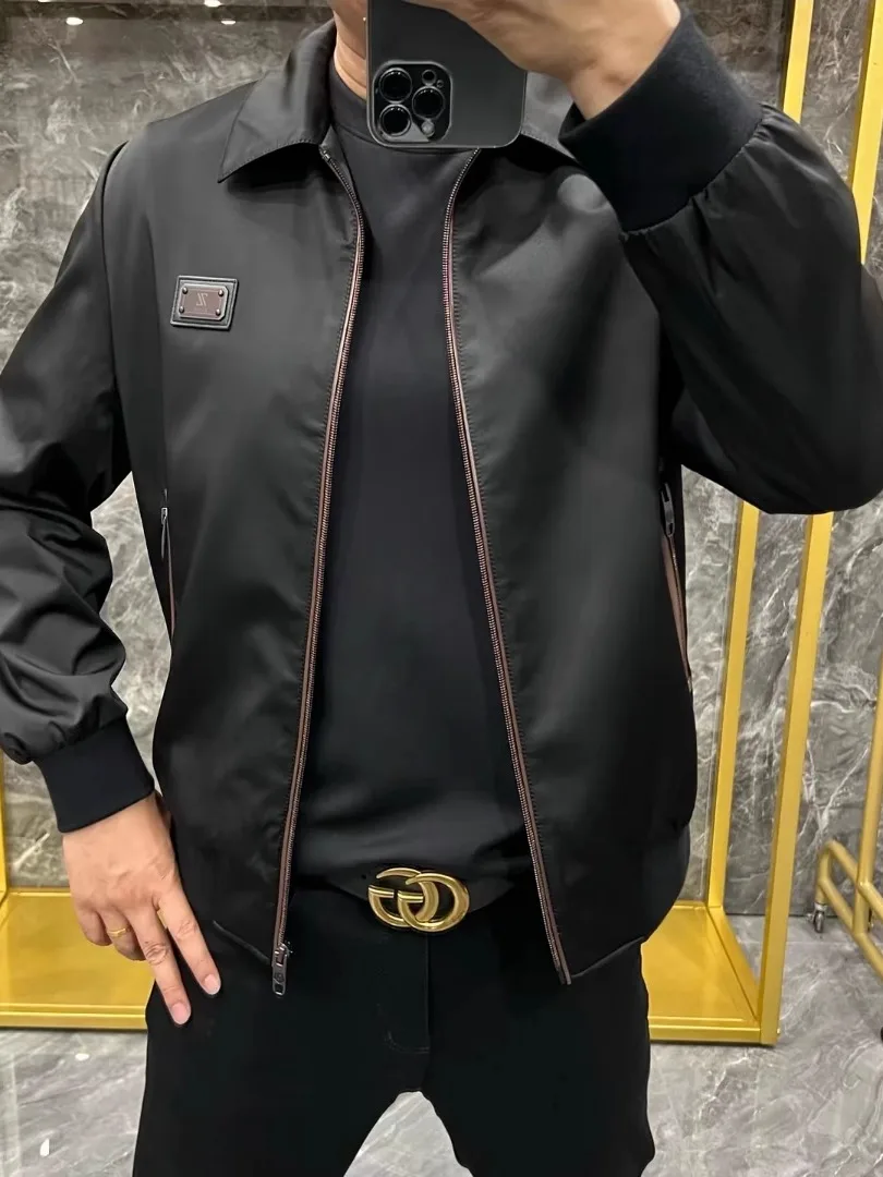 

Новинка осени: Легкая роскошная куртка высокого качества, однотонная, универсальная, повседневная, модная, с воротником на молнии