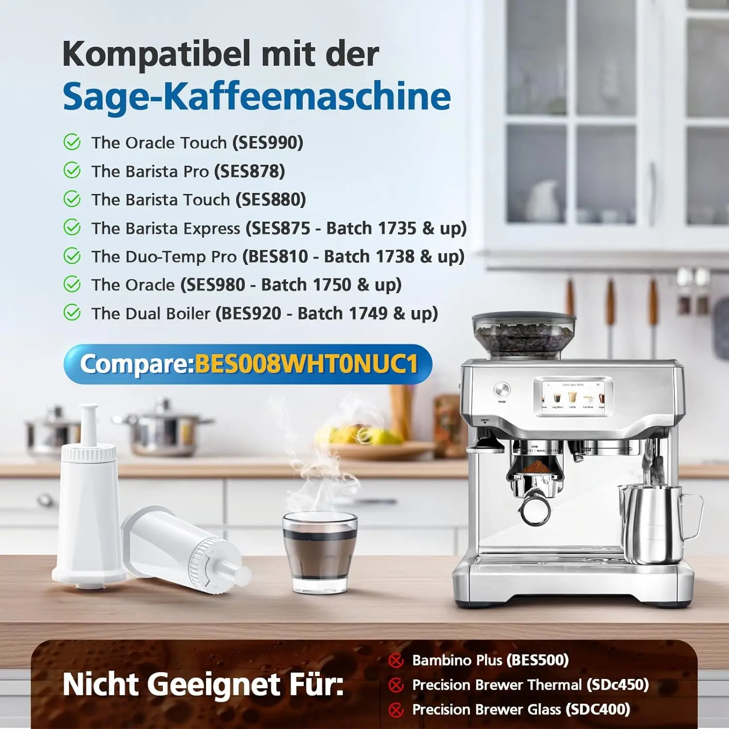 Replacement Water Filter for B - Breville Espresso Barista Touch review and price