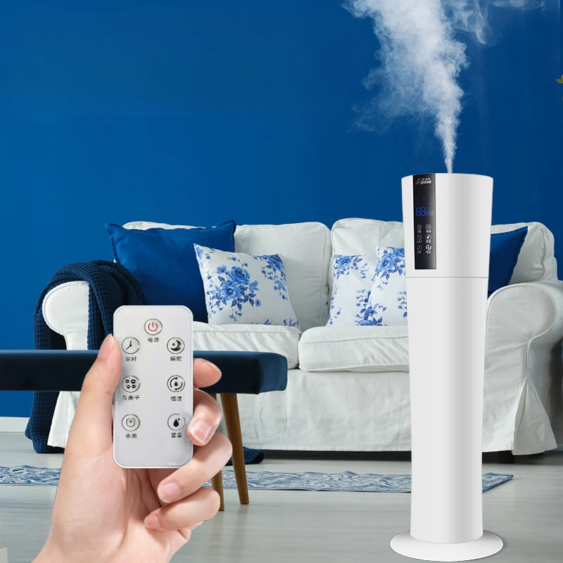 Humidificateur domestique sur pied, télécommande intelligente, ultrasonique, bureau, silencieux, humidité constante, aromathérapie, haute capacité