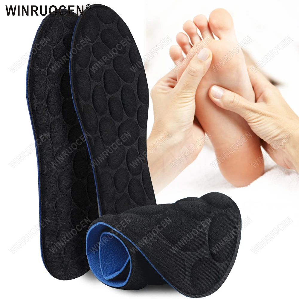 2/4 Stück Memory-Schaum-Sohle, Fußmassage-Einlegesohle, Sport-Einlegesohle für Herren und Damen, für Füße, orthopädische Massage, Deodorant, atmungsaktiv