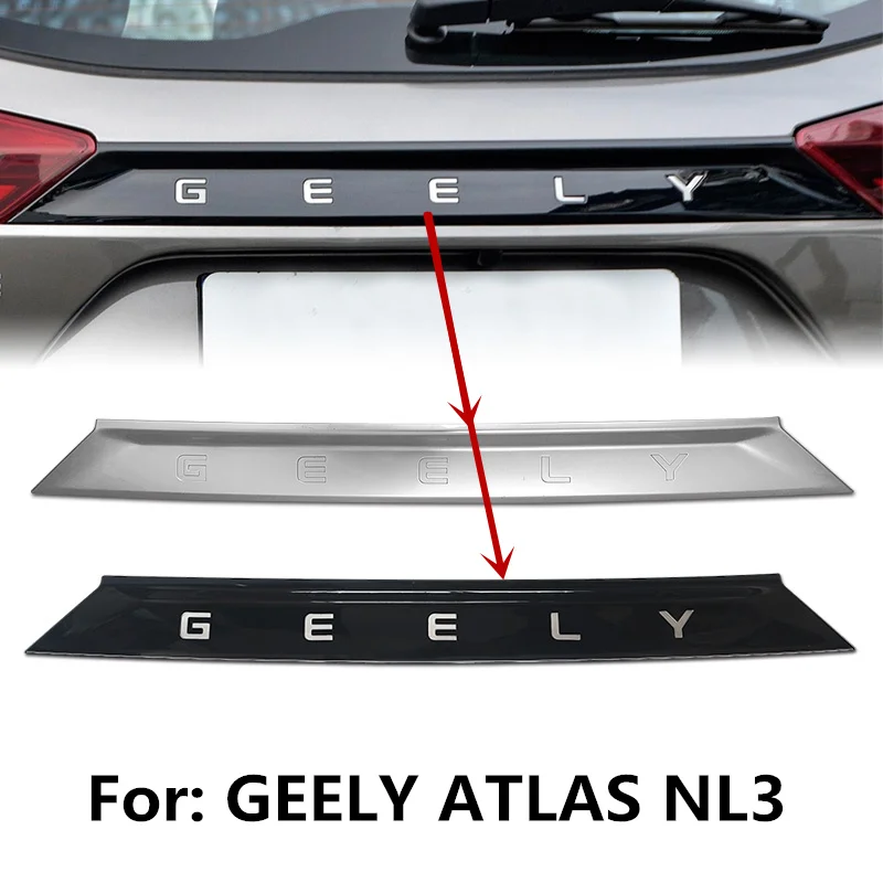 Car Back Door Bright Strip Black Shell Decoration Strip For Geely X7 Atlas NL3 Proton X70