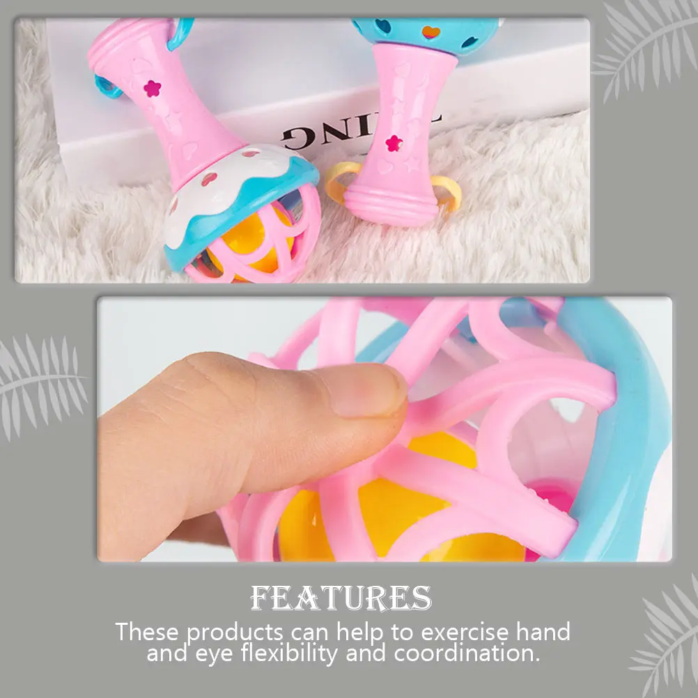 

3 Pcs Toys for Toddlers Instruments The Bell Kids Shaker Newborn Rattles Plastic Music Baby Musical