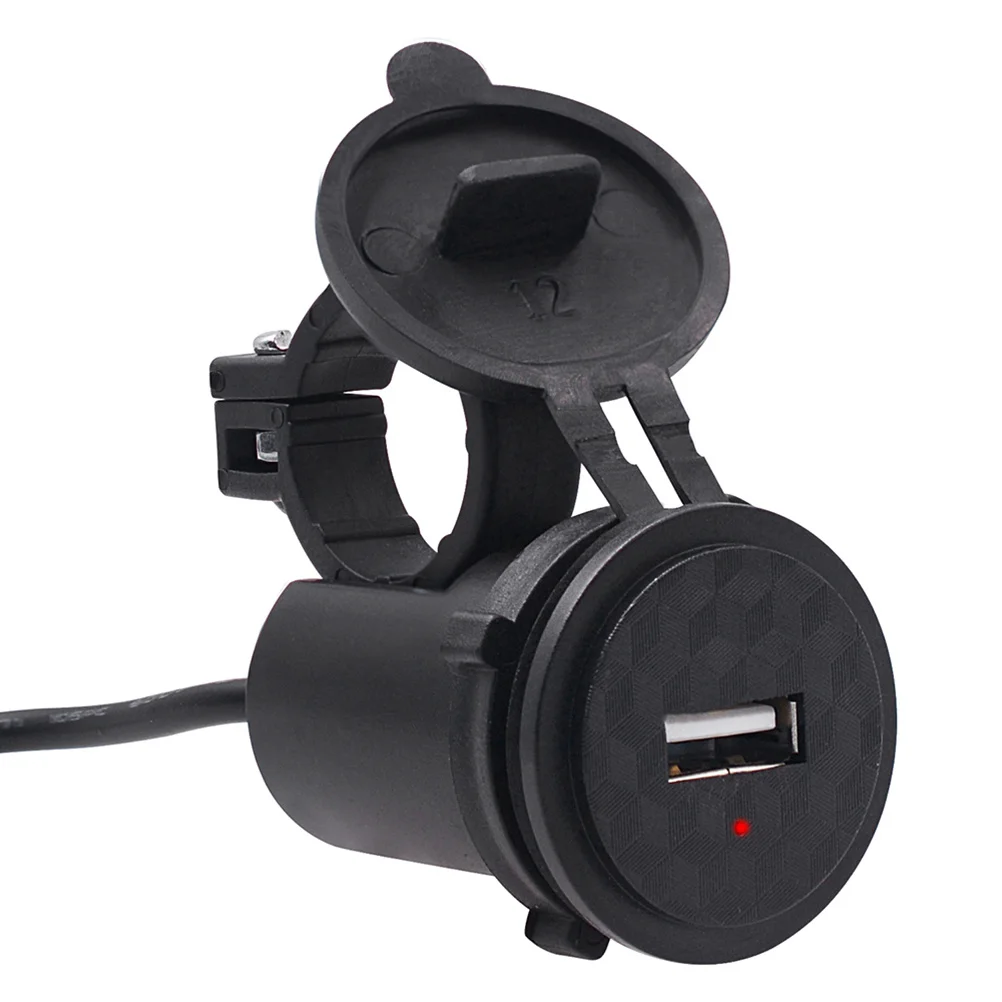 

Motorcycle USB Phone 12V Single Port Waterproof ABS Panel for Bike Atv Charging Socket Black USB Socket