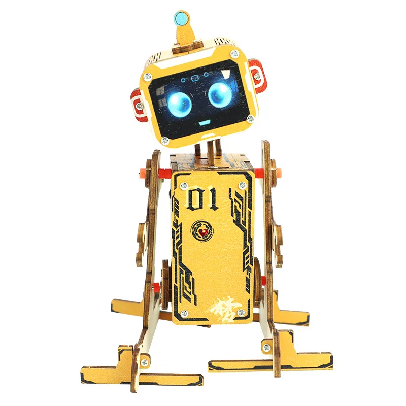 

DIY Voice-Activated Robot Science Kits Intelligent Wood Model Teach Learning STEM Project Assemble Kit for Kid Experiment Toy