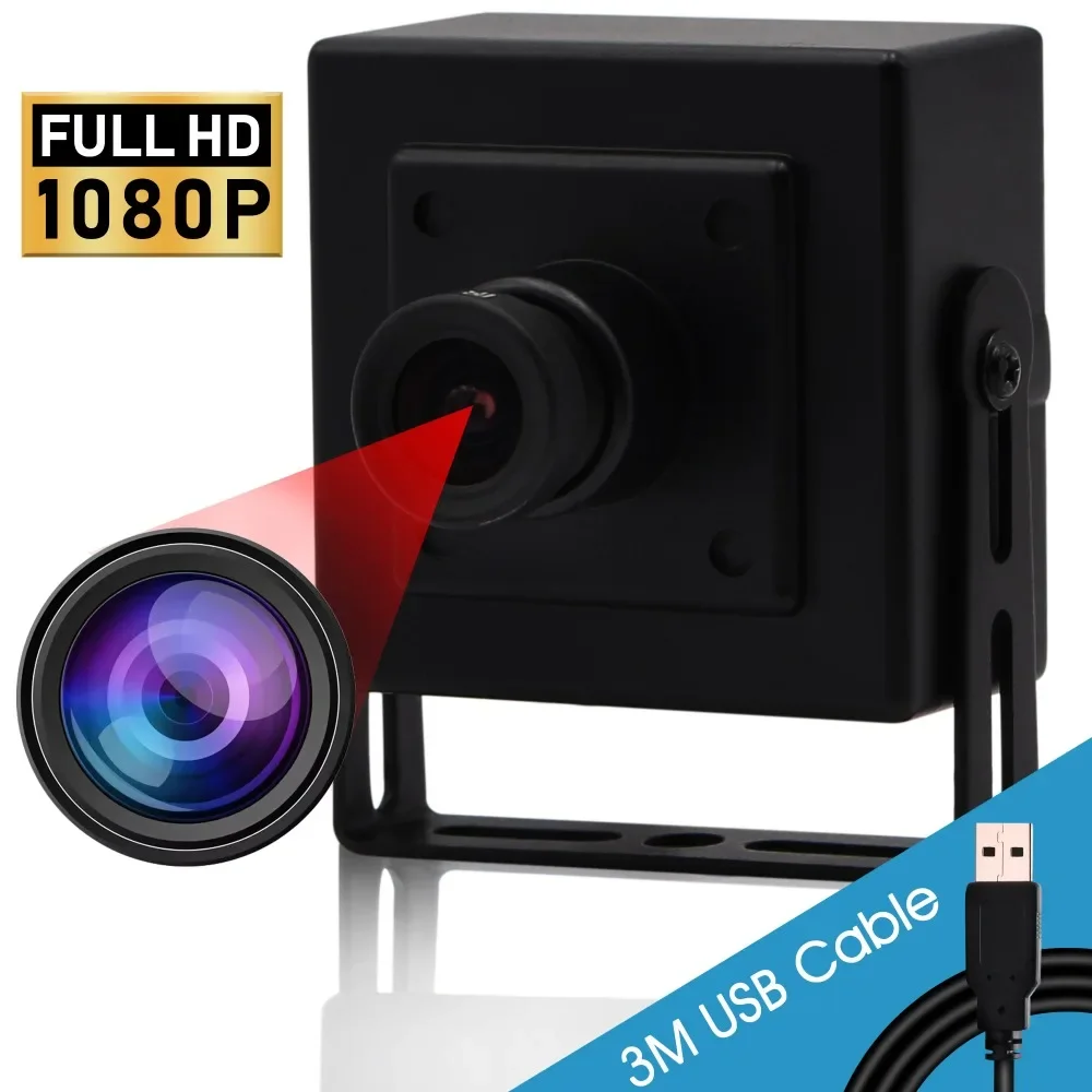 ELP 1080P 30fps USB Camera 2MP No Distortion H.264 Box CCTV Camera Support Home Surveillance, 3D Printer for Android Linux
