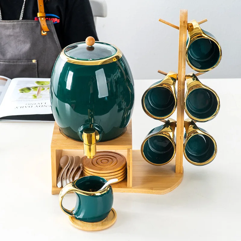 

ZML Phnom Penh water storage tank household water filling high temperature resistant kettle set water cup wooden frame tray