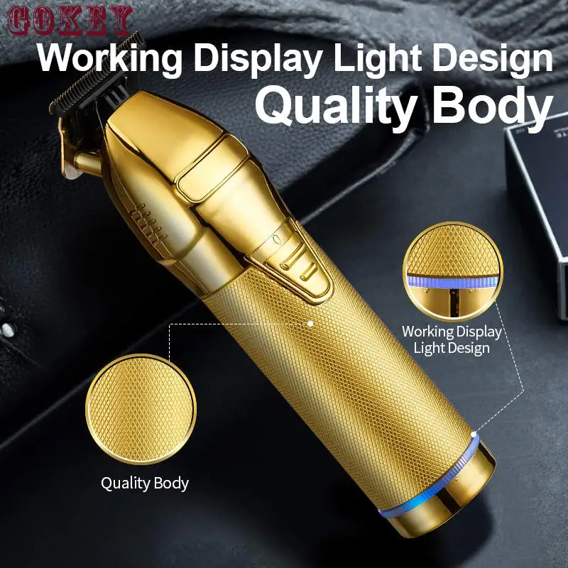 Promotion-Hair Clipper Professional Gold Clipper Beard Cutter Rechargeable Hair Trimmer Cordless men's Electric Shaving Machine