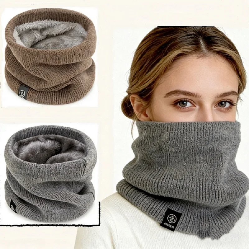 Modischer Damen-Strickschal - Einfarbiger Kaschmir-ähnlicher Winter-Sportstil, Unisex-Halswärmer