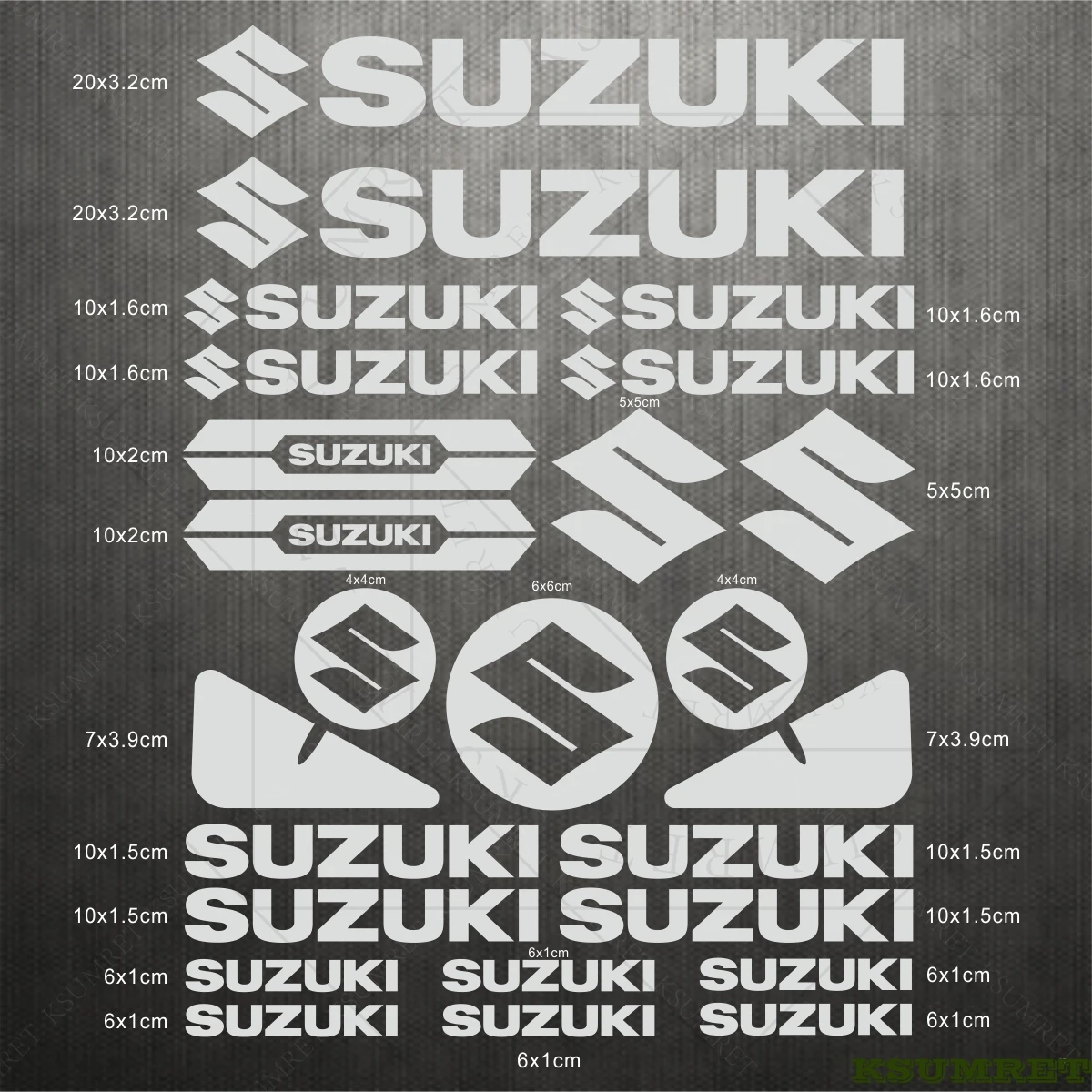 ملصقات سوزوكي شعار دراجة نارية الشارات