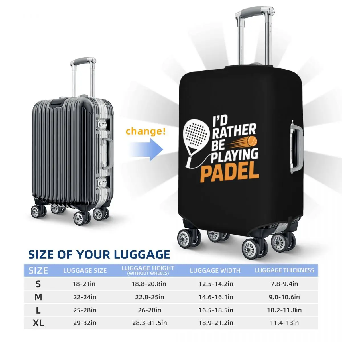 مخصص أفضل أن ألعب غطاء الأمتعة Padel حامي الأزياء حقيبة السفر يغطي لمدة 18-32 بوصة #6