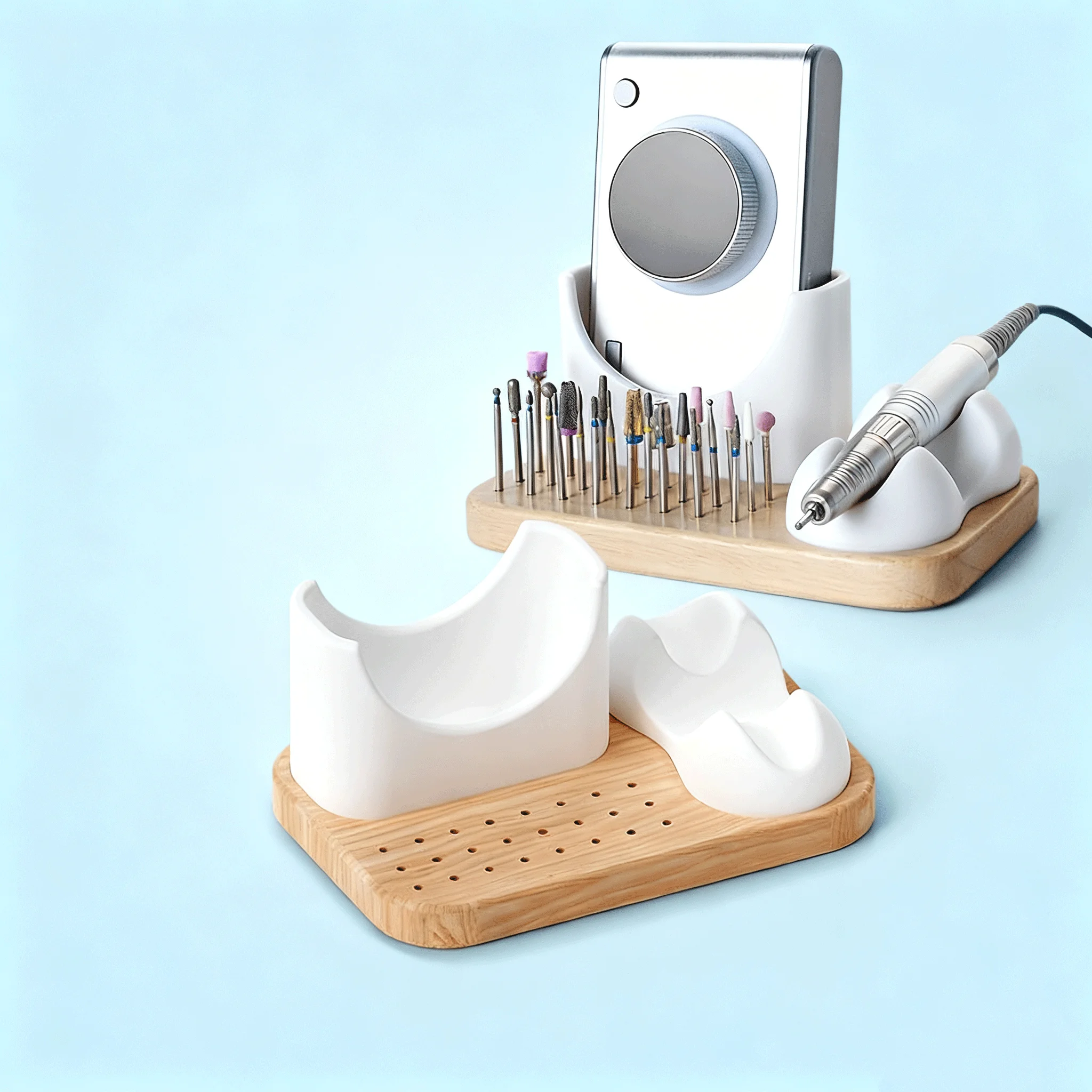 Wholesale 3-in-1 Nail Drill Bit Storage Box Desktop Manicure Polishing Machine Accessory Holder