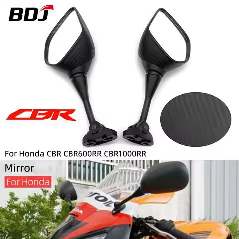 BDJ CBR250R 300R 6mm Rearview Mirrors Rear View Back Side Convex Mirror Motor Scooter For Honda CBR600RR CBR500R CBR1000R