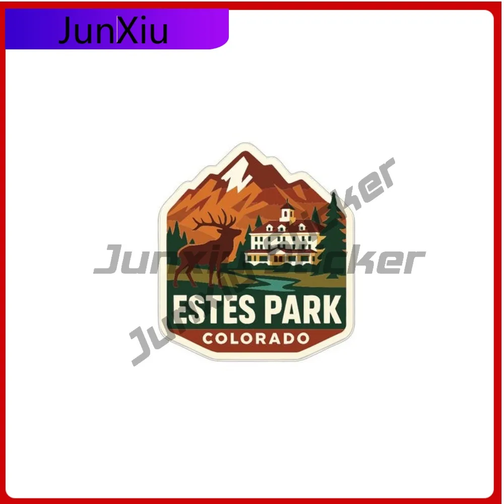 

Estes Park Colorado Travel Sticker Vinyl Die-cut Decal City Skyline Landmark Design Cover Scratches Decoration Suv Car Decals