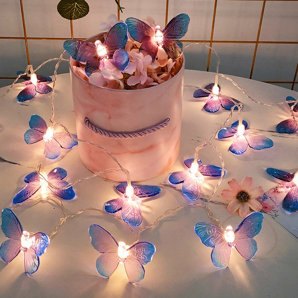 3m 20LED Butterfly String Lights Creative Butterfly Fairy Lights Butterfly Decorative Lights for Garden Wedding Party