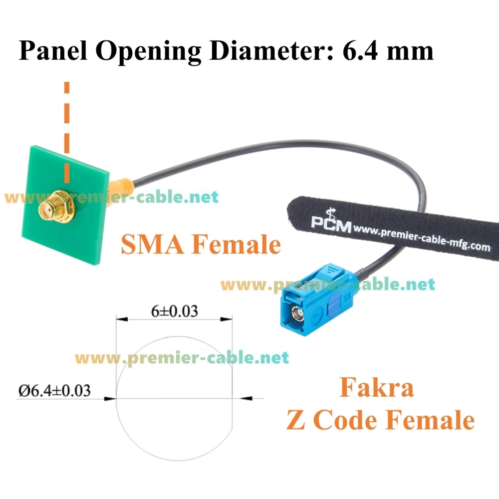 FAKRA Z Buchse auf SMA Buchse Schottmontage RF-Koaxialkabel 50 Ohm RG174 Autoantennen-Verbindungskabel für GPS GNSS, ADAS, WiFi – Detail 2