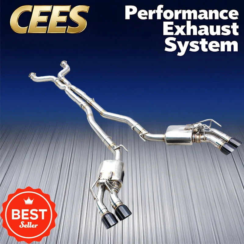 

CEES Tuning Stainless Steel Exhaust Pipe for Chevrolet Camaro ZL1 6.2L 2010-2015 Valved Muffler Exhaust System With Black Tips