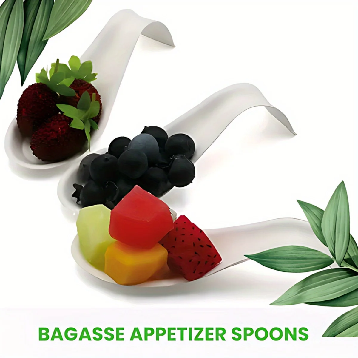 24/48-Piece Mini Appetizer Plates, Dessert and Appetizer Plate Set — Asian Spoon Set, Small Tasting Cups for Desserts