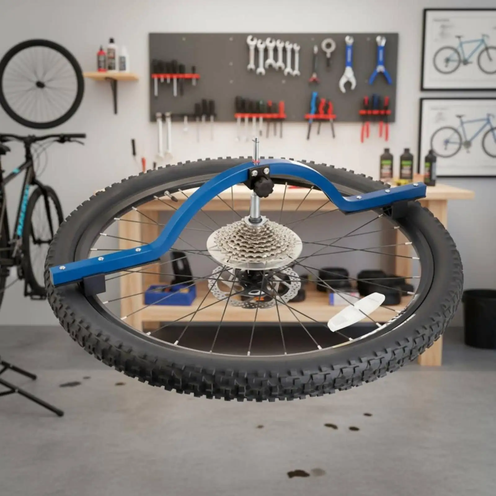 Wheel Centering Gauge Aluminum Alloy Wheel Dish Gauge Stainless Steel for Bike Mechanics, Repair Shop, Workshop