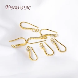 18K Vergulde Kubieke Zirkoon Oordraad met Open Lus Oorbel Haken Sieraden Oorbellen Maken Benodigdheden DIY Bevindingen Accessoires