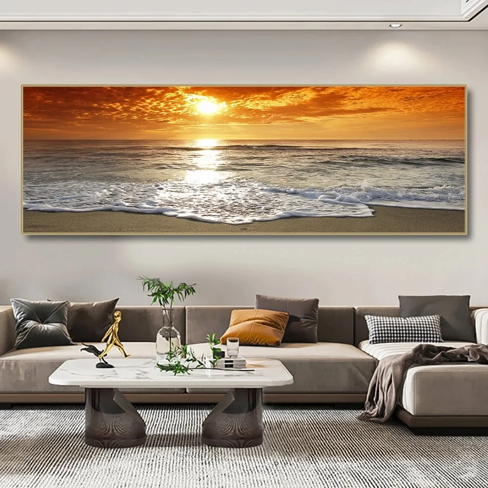 

Full Diy Diamond Painting Large Natural Beach Scenery Sunset Over The Sea Mosaic Embroidery Sale Abstract Sand Cross Stitch W457