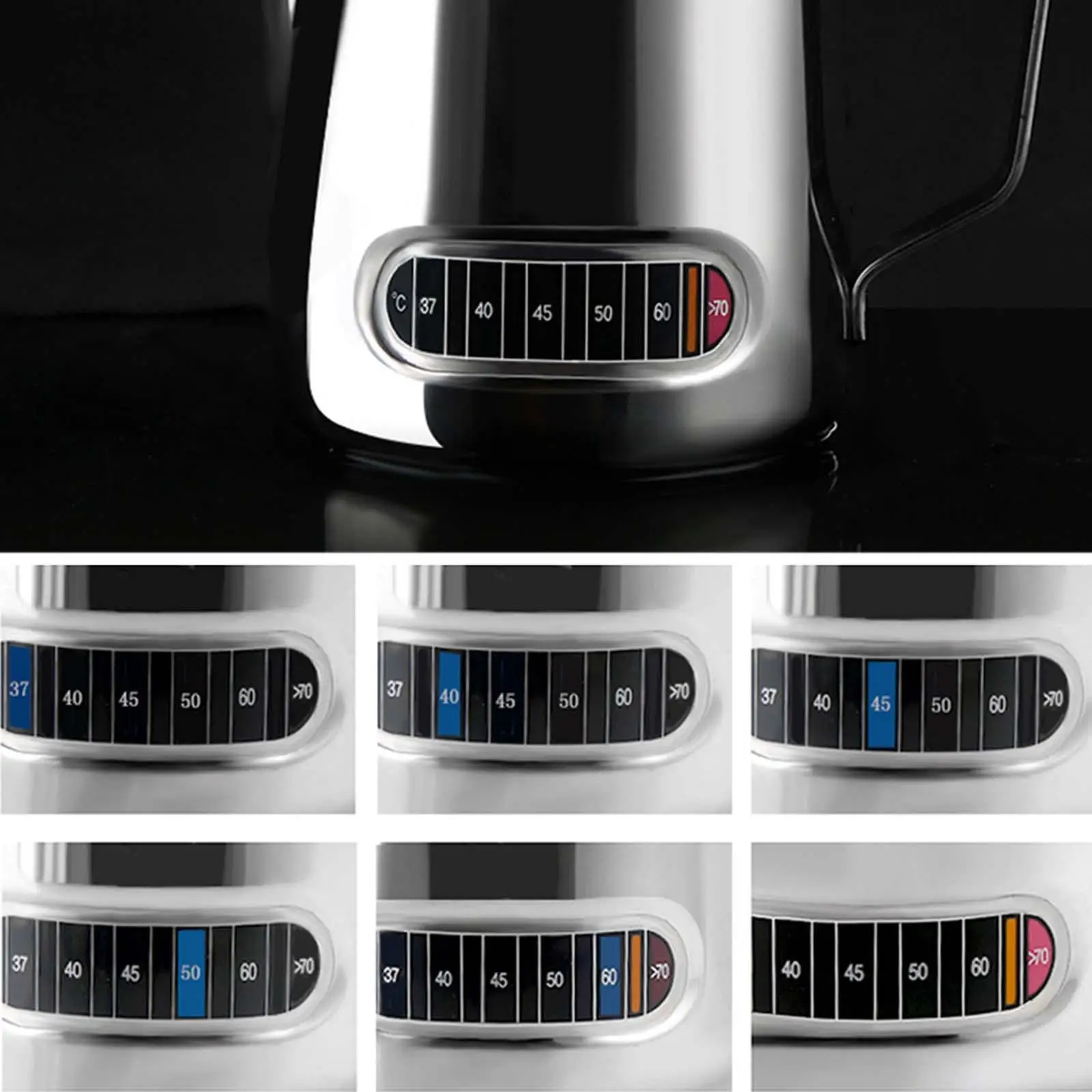 Portable Coffee Discoloration Thermometer Sticker 70 Centigrade Waterproof Temperature Tester for Aquariums Wine Thermometer