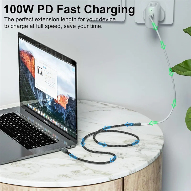 40Gbps Thunderbolt 4 Type C Extension Cable USB4 PD 240W USB C Fast Charging Extender Cable 8K@60Hz For iPhone 15 MacBook Pro