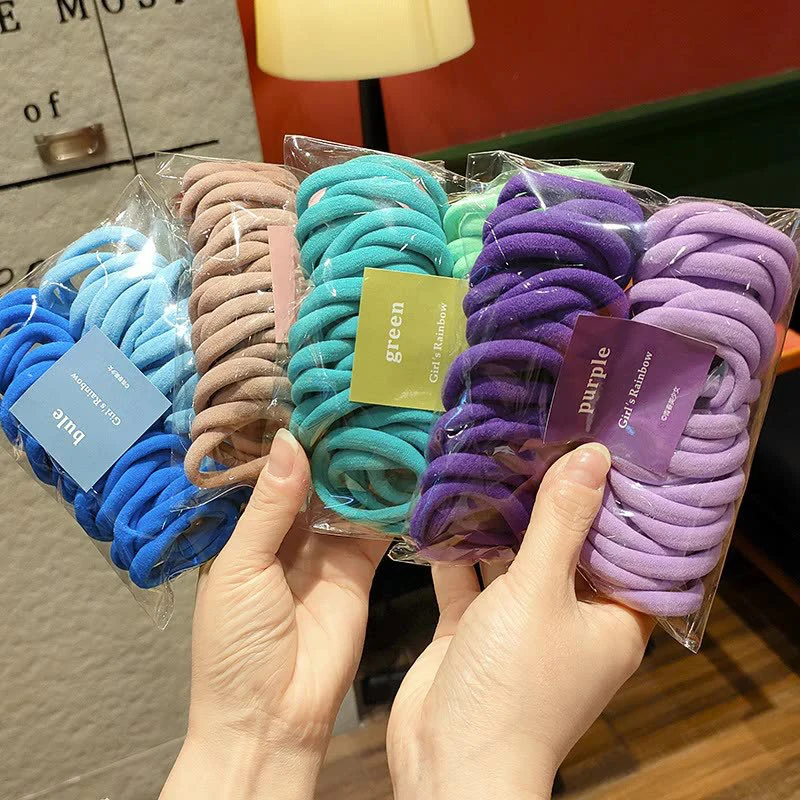 50pcs/Set Elastic Hair Bands Girls Hair Accessories Colorful Nylon Headband Kids Scrunchie Gift