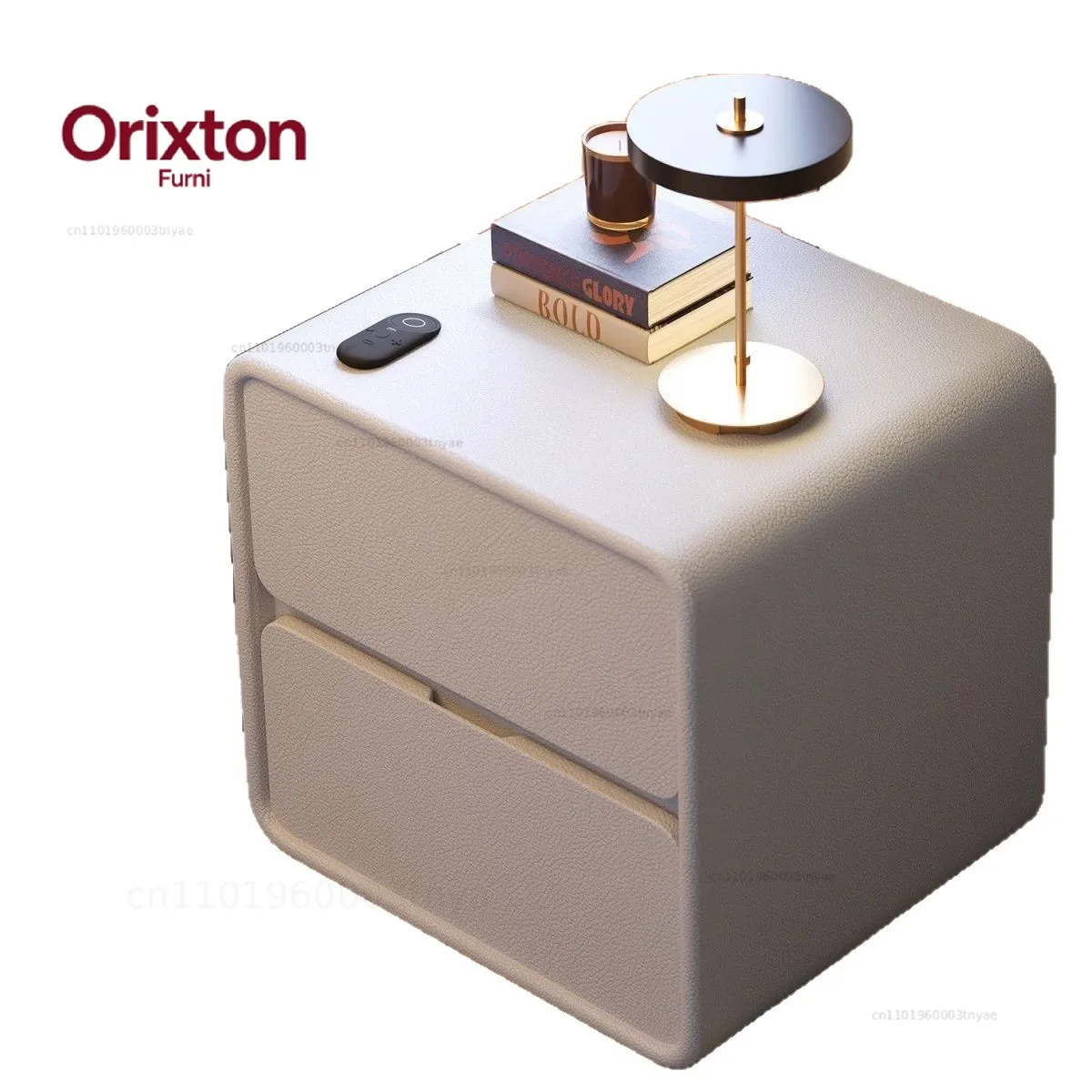 Solid Wood Retro Bedside Table, Made of Pine and Cat Scratch Leather, Mildew Resistant, Suitable for Bedroom.