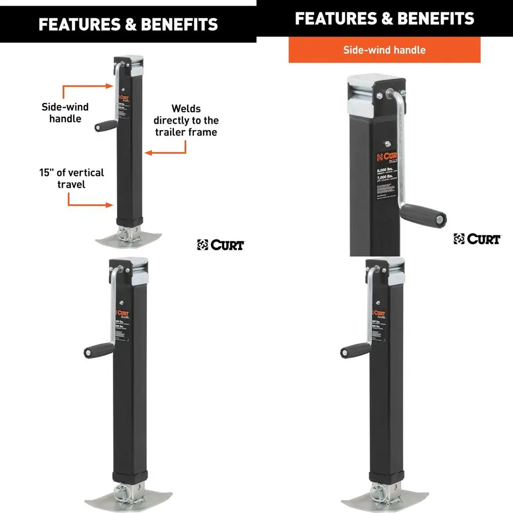 

8000 lb Capacity Heavy-Duty Trailer Jack with 15 Vertical Lift