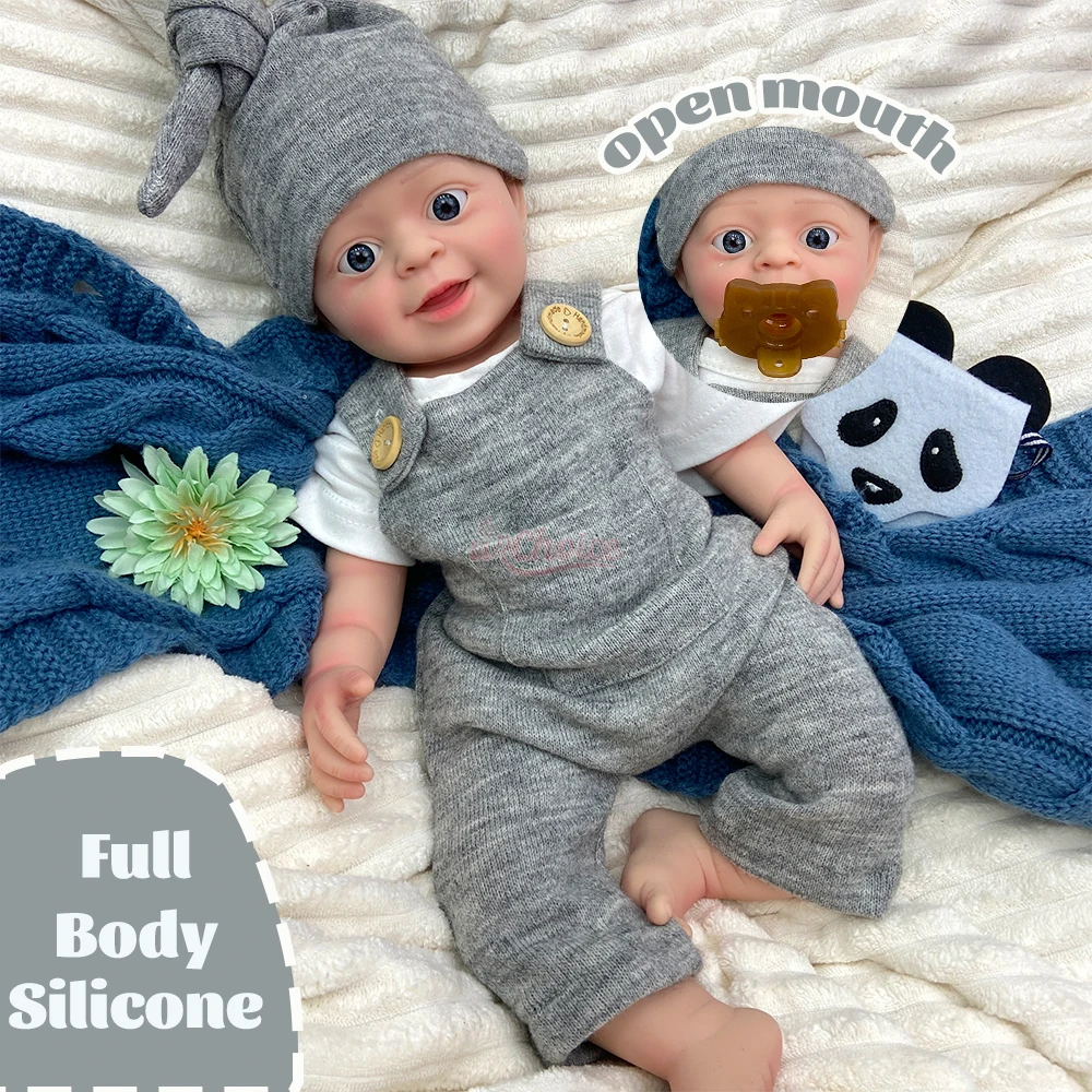 

18"Soft Silicone Reborn Baby Doll Stretchable Lifelike Skin Details Handmade 1:1 Weight Real Touch Boys&Girls Companion Play Toy