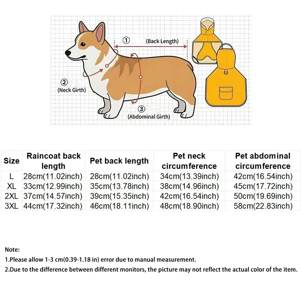Windproof Dog Hooded Raincoat Reflective Breathable Waterproof Pet Clothes Leash Hole Dog Rain Cloak Travel - view 6