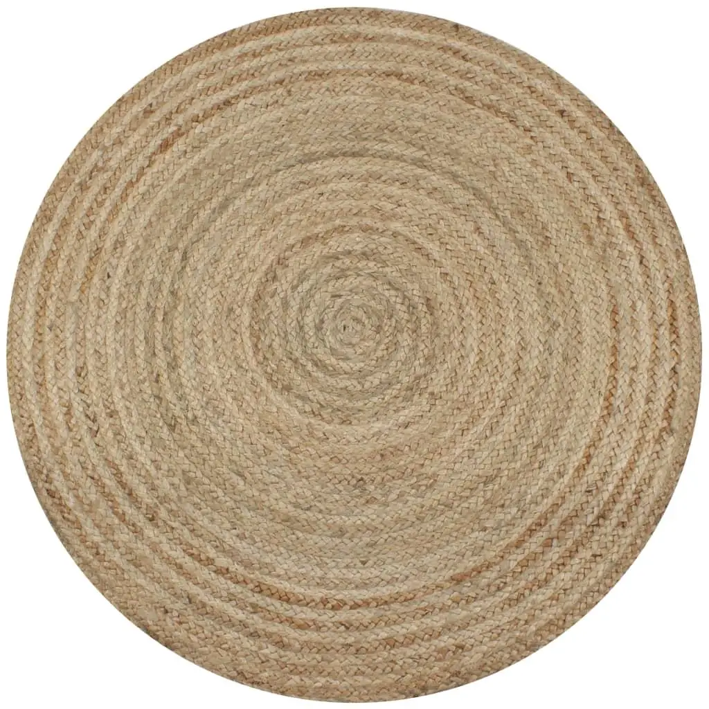 90 cm Round Braided Jute Area Rug - Eco-Friendly, Stylish Floor Decor