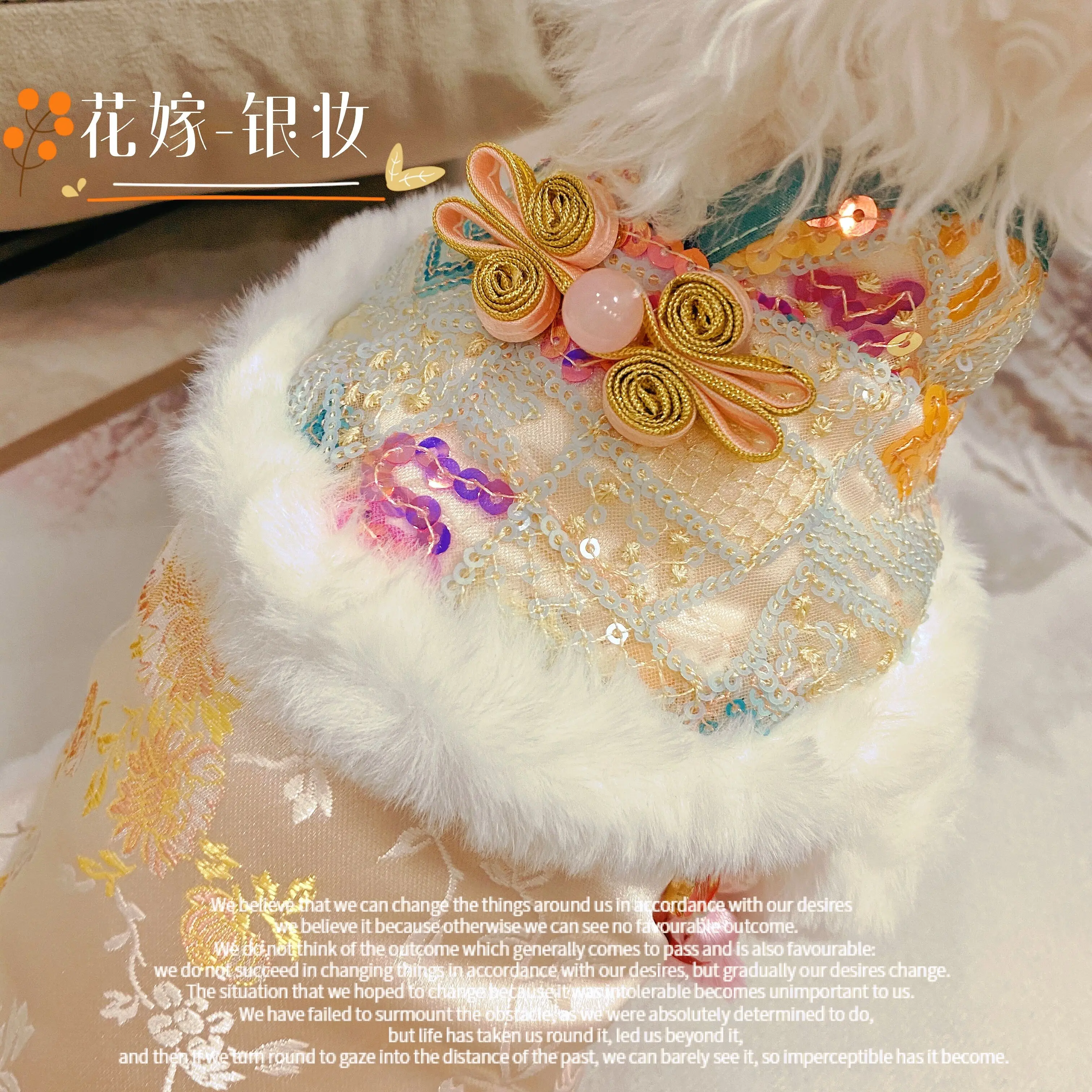 Pet dog New Year dress auspicious Tang costume festive teddy dog Bichon cheongsam