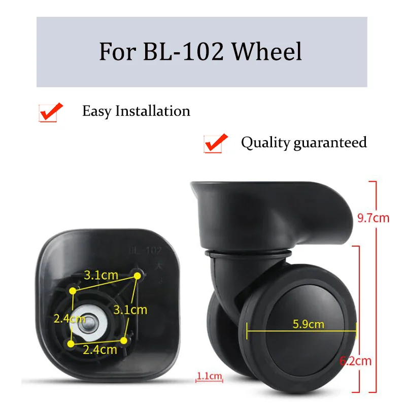 

Suitable For BL-102 Nylon Luggage Wheel Trolley Case Wheel Pulley Sliding Casters Universal Wheel Repair Slient Wear-resistant