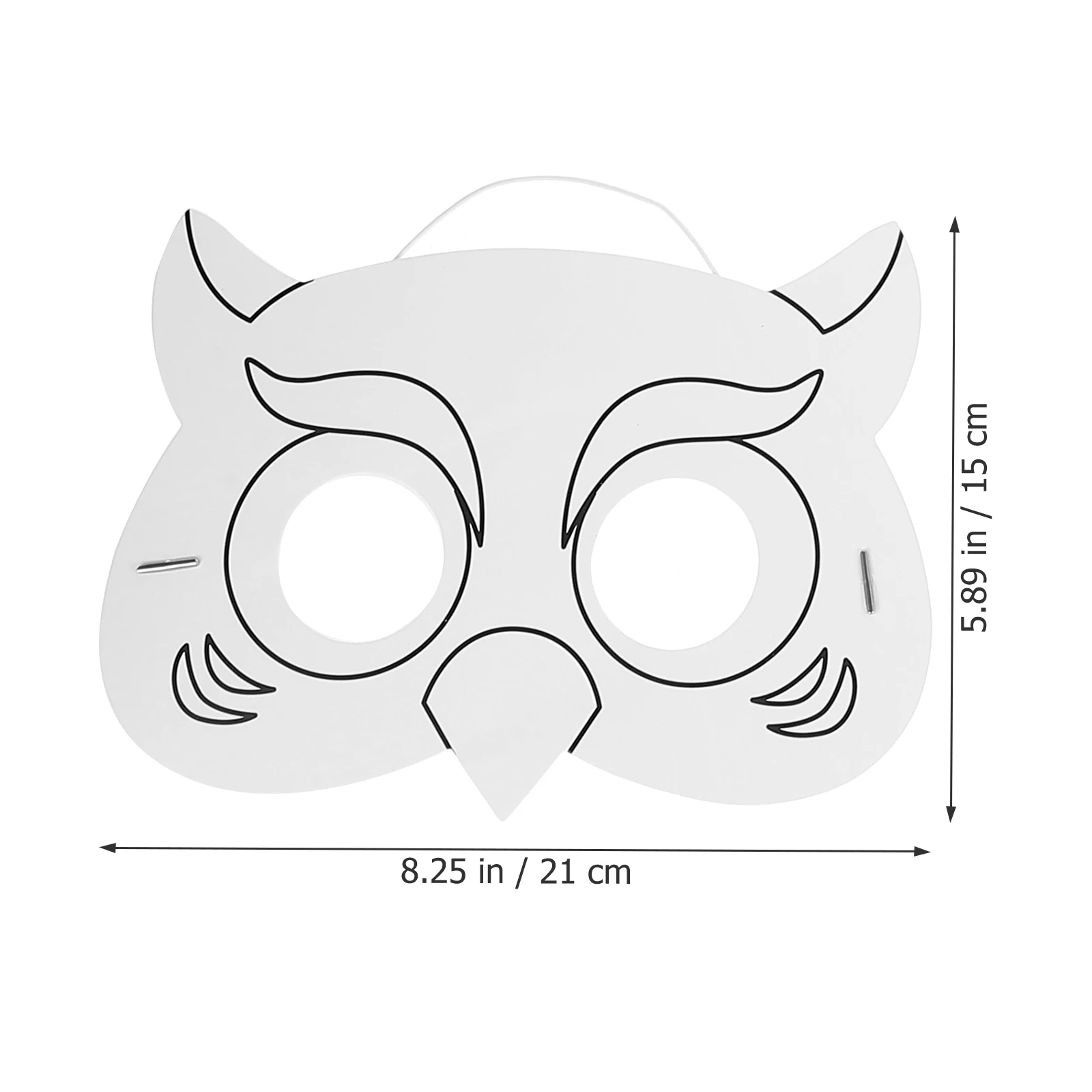 10 pezzi maschere di carta bianche Halloween bambini fai da te mascherata maschere vuote per pittura decorazioni artigianali accessori per feste cartone animato animale gufo