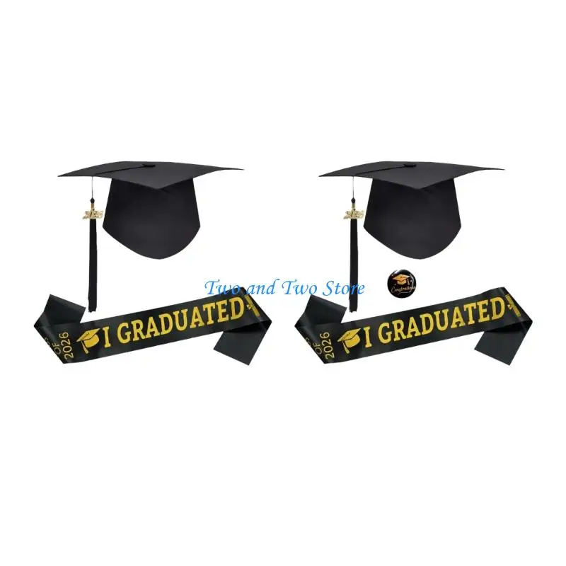 HX6F Graduation Caps and Graduation Sash Graduation Stoles 2026 for Highs School