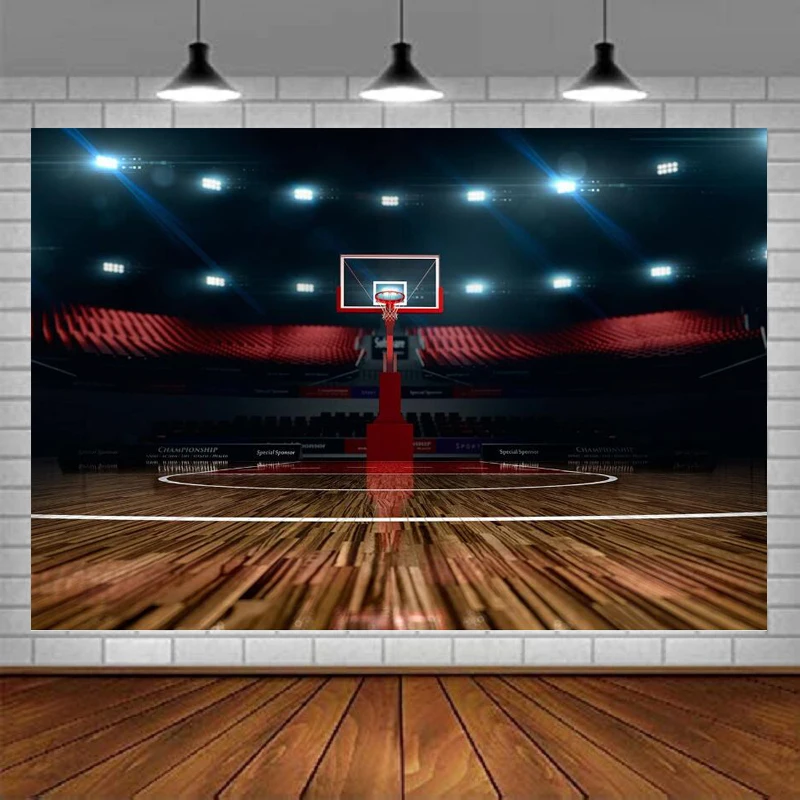 High - end Basketball Court Indoor Photography Backdrop Sports Club Photo Studio Props Background