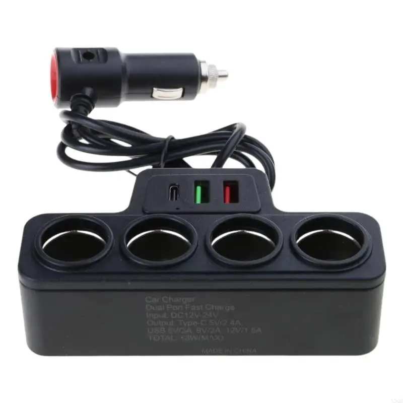 Portable Car 12V/24V Power Socket Splitter Fast Charging Adapter 120W