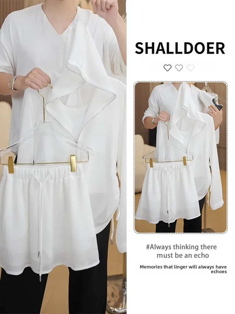 

Summer 2026 Witch Hat Long Sleeve Top Strap Vest Short Skirt Three Piece Set Beautiful Casual Fashion Women's Ensemble