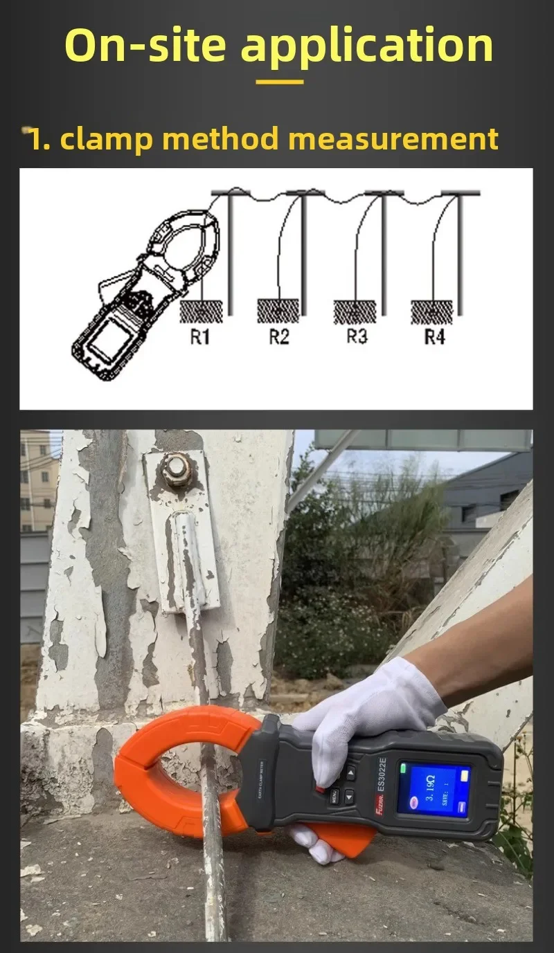 Ground pile clamp grounding resistance tester, soil resistivity tester AC voltage